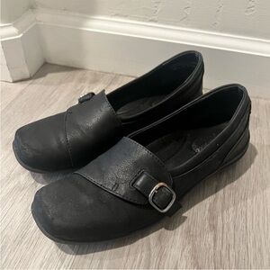 Black Slip-On Loafers with Buckle